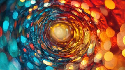 Abstract Swirling Tunnel of Light and Color