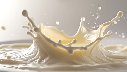 Dynamic Milk Splash , Fresh and Creamy Liquid Motion, White Milk Splash in Motion,  Smooth and Refreshing Concept
