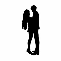 This image is couple silhouette people of romantic pose 