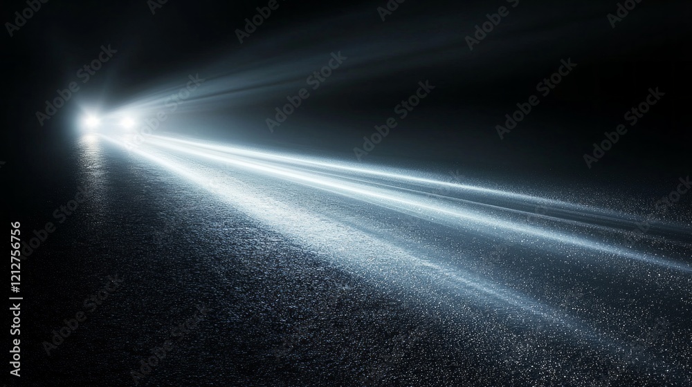 Poster vibrant car lights pierce the darkness in an urban setting, creating mesmerizing streaks as they nav