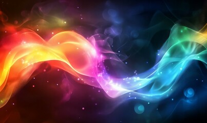 Obraz premium Vibrant abstract data stream background with colorful light streaks and particles symbolizing digital information flow