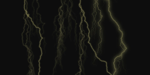 Thunder Stock Image In Black Background. Massive lightning bolt with branches isolated on black background.