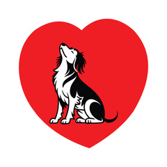Loving Border Collie in a Heart Shape Design and inside Love Dog.
