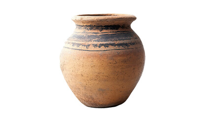 Clay pots showing traditional pottery techniques isolated on transparent background