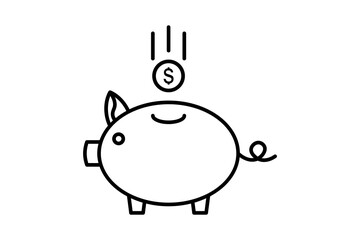 Piggy Bank icon. icon related to Payment. suitable for web site, app, user interfaces, printable etc. line icon style. simple vector design editable