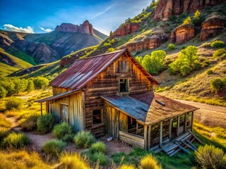 Abandoned Utah Ranch Building Macro - Big Hills Backcountry