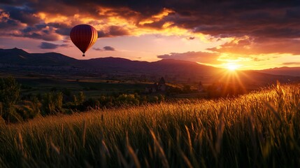 Majestic Sunset Hot Air Balloon Ride over Cappadocia