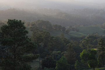 Fototapeta premium Mountains and hills in Dominican Republic landscape.
