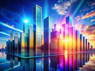 Fototapeta premium Abstract Glass Cityscape Long Exposure