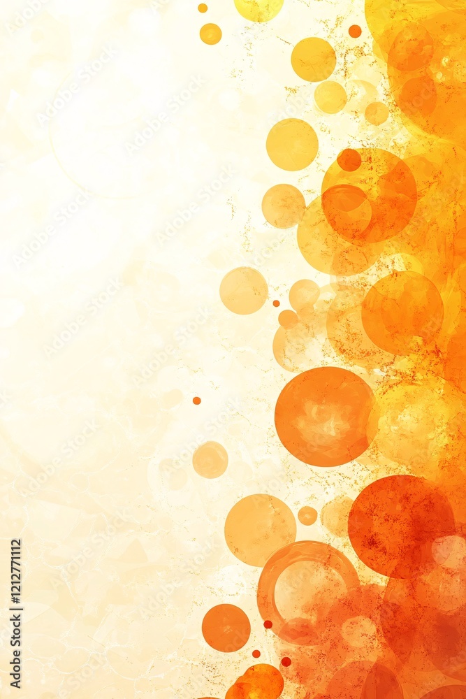 Poster Orange bubbles creating a textured abstract background design