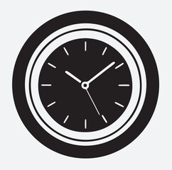 wall clock vector, wall clock silhouette vector art illustration