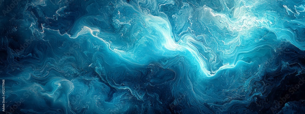 Aufkleber A captivating interplay of deep blues and swirling patterns forms a dynamic water surface. This abstract composition conveys fluid motion, evoking a sense of tranquility and depth