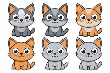 Fototapeta premium Playful Cartoon Tabby Cat Vector Illustration with Vibrant Details and White Background