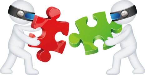 Technological 3D man transparent background