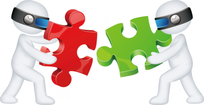 Technological 3D man transparent background