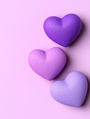 Obraz premium Colorful heart shapes on a pastel background for love and affection themes.