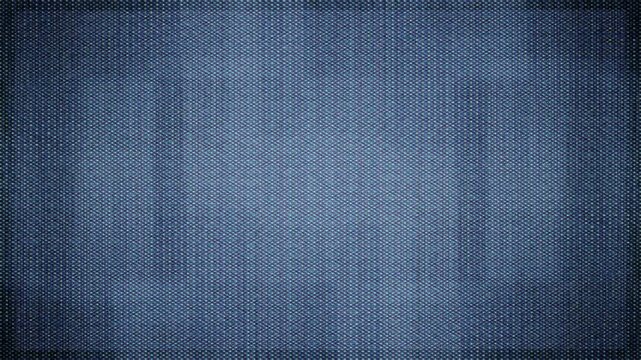 A close-up of the screen texture on an old TV, with static noise and white pixelated squares, in blue tones, on a black background. 4k.