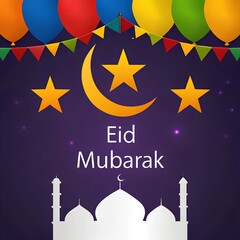  Eid Mubarak Greeting Poster