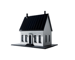 a highly detailed, cinematic photograph of a miniature model house with a sleek.
