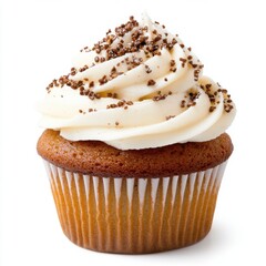 Delicious Cupcake with Creamy Frosting and Chocolate Sprinkles