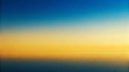 Fototapeta premium A serene gradient of blues and yellows blends harmoniously, evoking the peacefulness of a horizon. The colors transition smoothly, suggesting the meeting of sky and sea at sunrise or sunset.AI