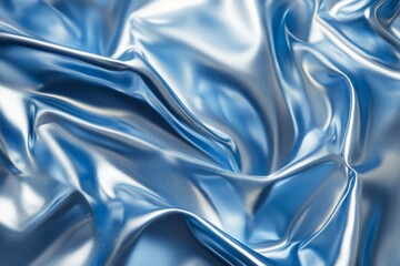 Obraz premium Elegant blue silk fabric creating soft folds and reflecting light, perfect for backgrounds and textures