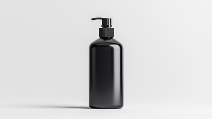 3d mockup Black Bottle with Sleek Pump Showcasing Minimalist Design for Stylish Home or Spa Use