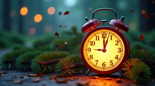 Setting the clocks for daylight saving time a morning ritual in nature's calm environment