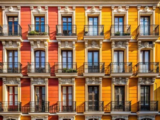 Obraz premium Minimalist Facades Madrid City Centre Buildings