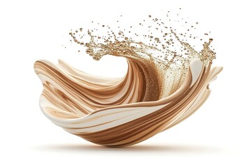 Splash of liquid, coffee, milk and chocolate in mid-air