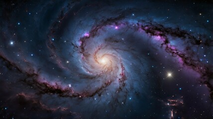 Night Sky with Stars, Nebula, and Galaxy &ndash; Cosmic Universe Background