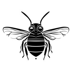 Modern Digital Honey Bee Robot Vector Logo Illustration