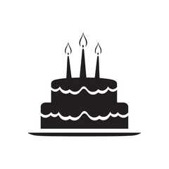 vector of black silhouette of CAKE