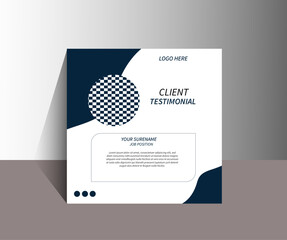Fototapeta premium Set of client testimonials or review social media post design,Customer feedback testimonial social media post web banner template.client feedback template with square size modern and creative, Custome