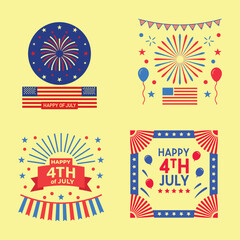 Obraz premium happy 4th of July greeting card illustration
