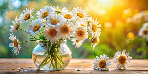 Panoramic Daisies in Vase - Stunning Floral Still Life