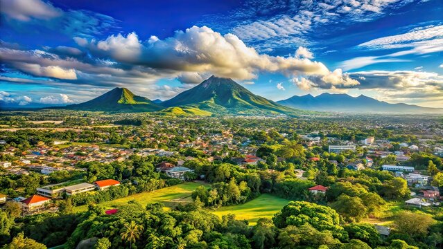 Panoramic Flyover Angeles City to Mount Arayat Philippines