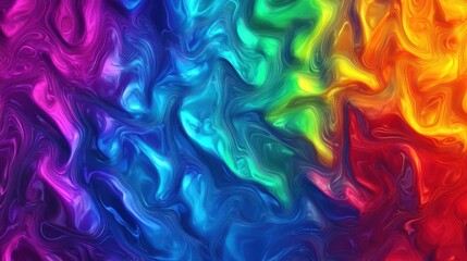 Fototapeta premium Vibrant Rainbow Swirls: An Abstract Masterpiece