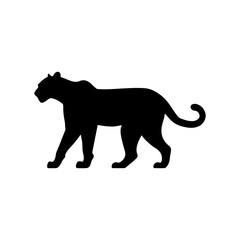 Black florida panther silhouette vector flat illustration design.