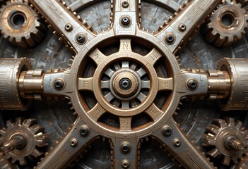 Fototapeta premium Figure of a central gear with multiple connections
