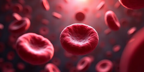 Naklejka premium Red blood cells are responsible for transporting oxygen throughout the body