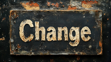Fototapeta premium A seamless black board reading Change