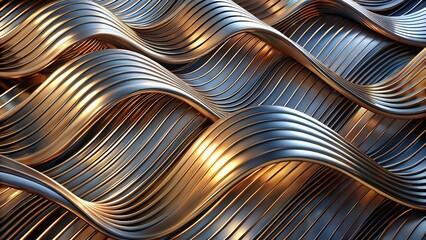 Naklejka premium Abstract background with intertwined geometric lines forming abstract waves