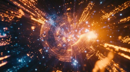Abstract Digital Vortex: A Journey Through Data Streams