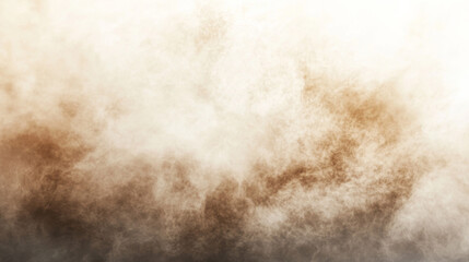 Fototapeta premium A thick haze of dust particles flowing dynamically, simulating pollution or sandstorm effects on a white canvas.