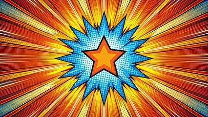 Fototapeta premium Pop Art Comic Strip Radial Background, High Depth of Field