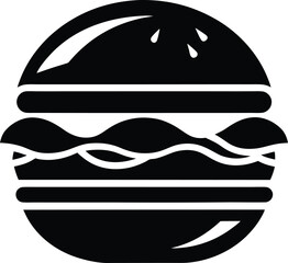 Burger silhouette, Burger illustration silhouettes in white background, food design  