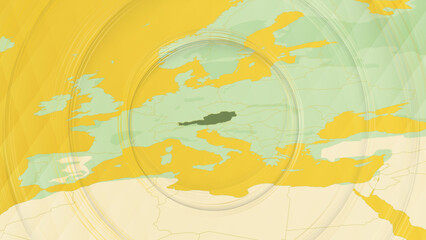Abstract Map of Austria and Surrounding Regions with Circular Patterns.
