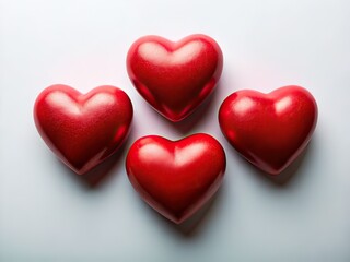 Fototapeta premium Red Hearts Valentine's Day Documentary Photography AI Photo