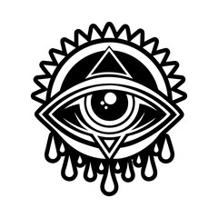 Glyph style icon of crying eye
